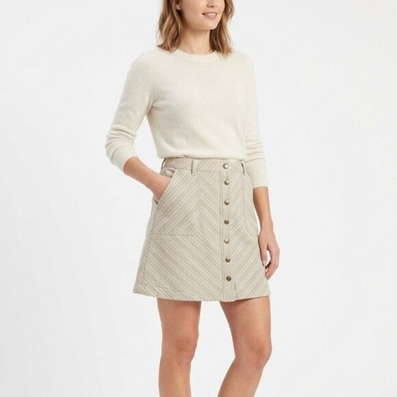 Pilcro and the Letterpress Dresses & Skirts - Anthropologie Pilcro and the Letterpress Women's Chino Striped Skirt 4 Rainbow